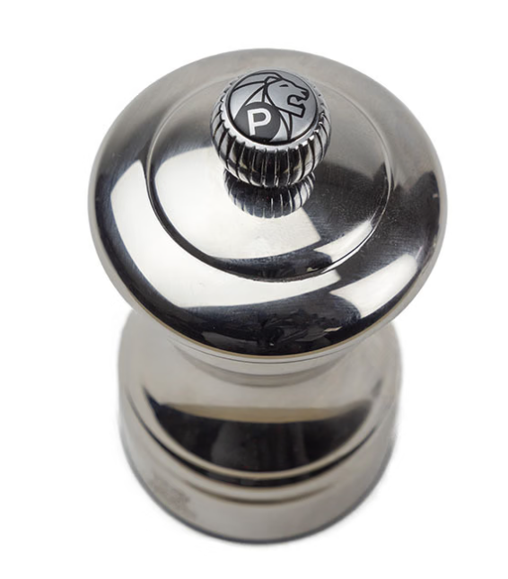 Peugeot Bistro Specials Chef Shiny Stainless Steel Salt Mill - 10 cm / 4"