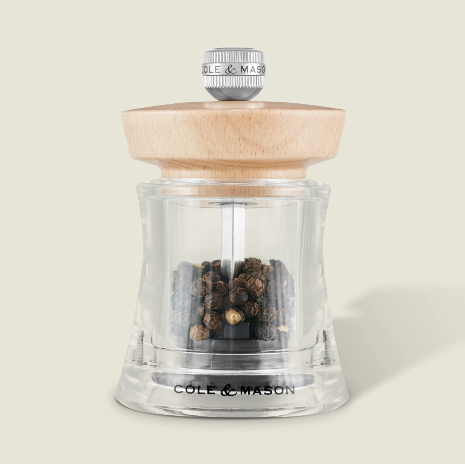 Cole &amp; Mason Holborn Pepper Mill – Natural Beech – Acrylic/Wood – Filled