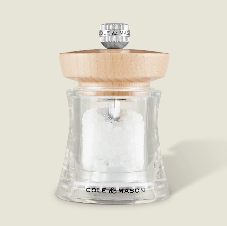 Cole & Mason Holborn Salt Mill – Natural Beech – Acrylic/Wood – Filled