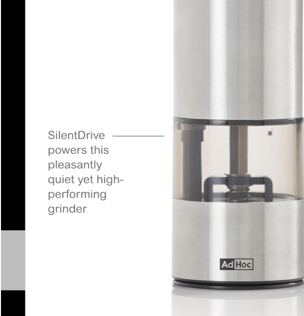 AdHoc i.Mill Electric USB Salt and Pepper Mill – 6.7" / 17 cm