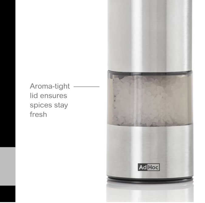 AdHoc i.Mill Electric USB Salt and Pepper Mill Set – 6.7" / 17 cm