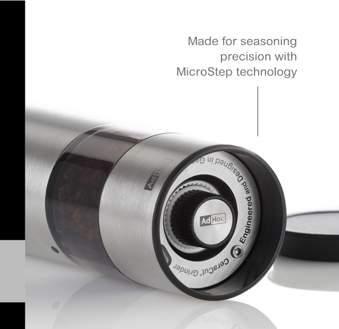 AdHoc i.Mill Electric USB Salt and Pepper Mill Set – 6.7" / 17 cm