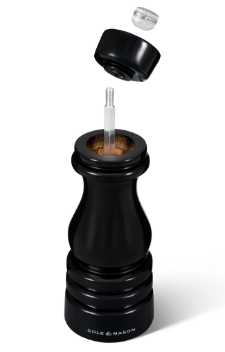 Cole & Mason The London Collection Pepper Mill – Black Gloss – 7" / 18 cm by Kitchen Niche