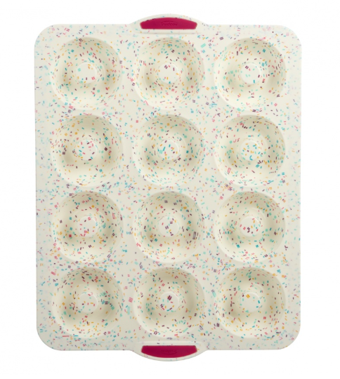 Trudeau Silicone Jumbo Donut Pan – Confetti – 12-Cavity Trudeau by Kitchen Niche