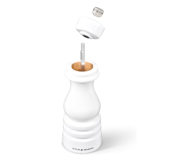 Cole & Mason The London Collection Pepper Mill – White Gloss – 7" / 18 cm by Kitchen Niche