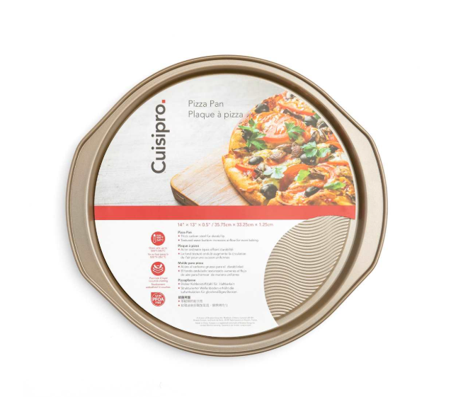 Cuisipro Pizza Pan – Carbon Steel, 14" x 13" x 0.5" / 35.75 x 33.25 x 1.25 cm Cuisipro by Kitchen Niche