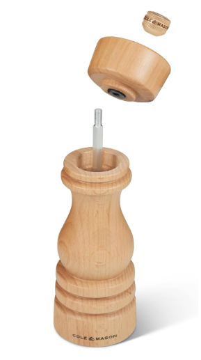 Cole & Mason The London Collection Salt & Pepper Mill Gift Set – Natural Beech – 7" / 18 cm by Kitchen Niche