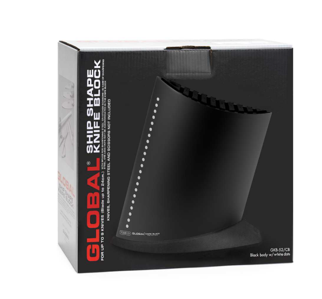 Global Knife Block Holds 10 Knives Ship Shape Black Global by Kitchen Niche