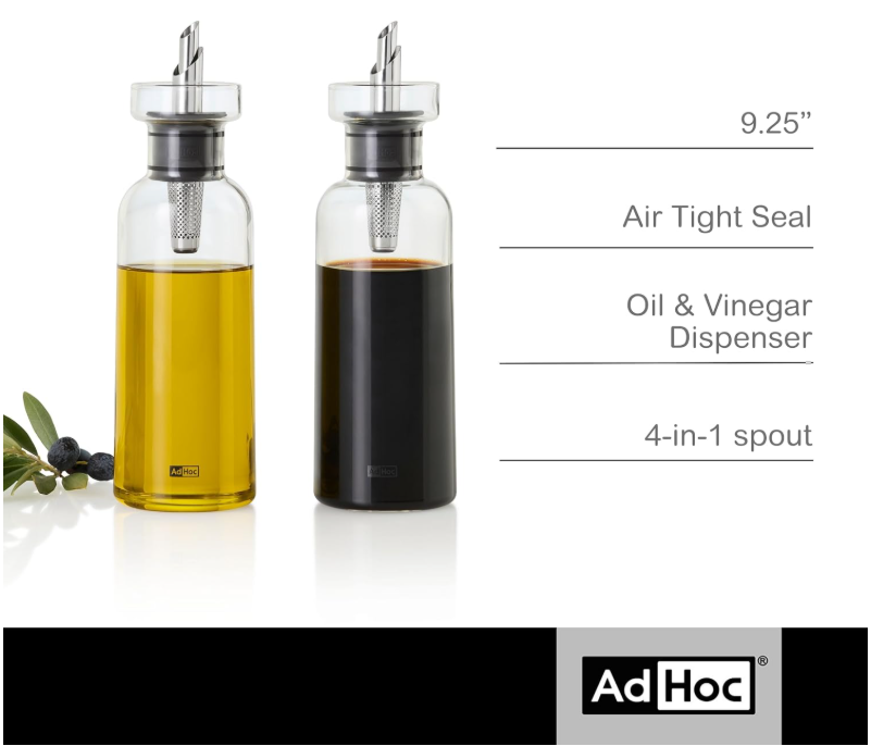 AdHoc Aromapour Oil and Vinegar Dispenser Set – 300 ml
