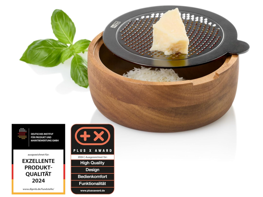 AdHoc CutnServe Fine Grater – Round – Black Stainless Steel