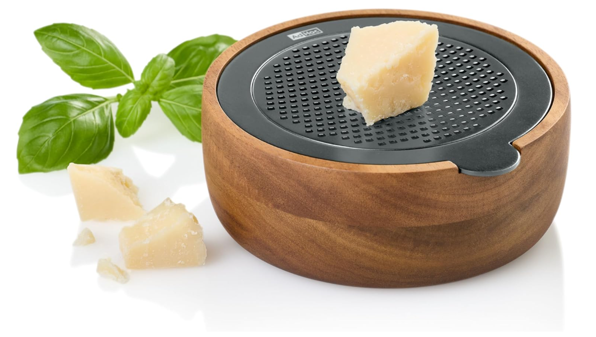 AdHoc CutnServe Fine Grater – Round – Black Stainless Steel