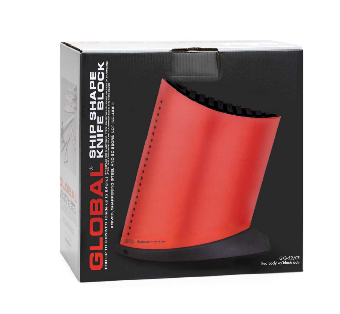 Global Knife Block Holds 10 Knives Ship Shape Red Global by Kitchen Niche