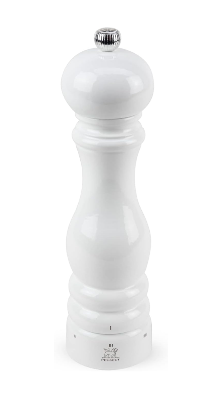 Peugeot Paris u&#39;Select White Lacquer 23cm Salt Mill by Kitchen Niche