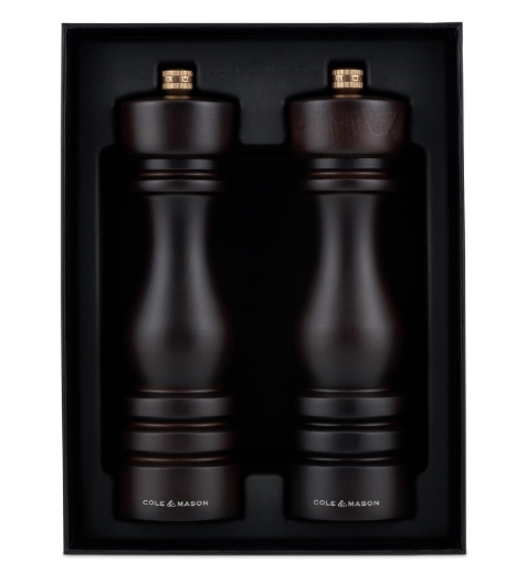 Cole & Mason The London Collection Salt & Pepper Mill Gift Set – Chocolate Wood – 8.5" / 22 cm by Kitchen Niche