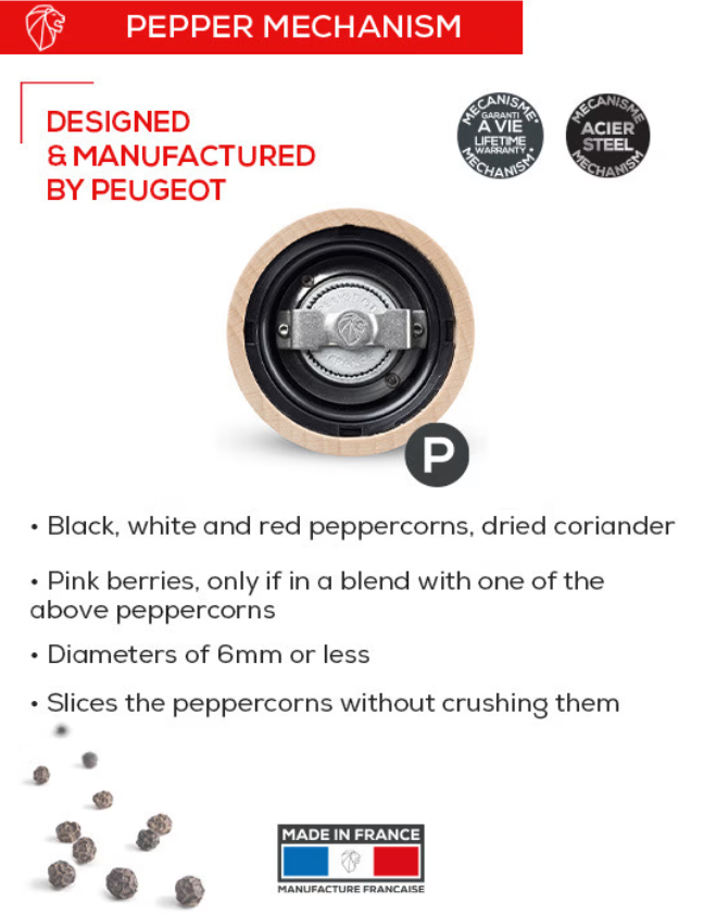 Peugeot Paris U’Select Narural Salt and Pepper Mill Set - 5” / 13 cm