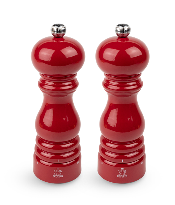 Peugeot Paris U’Select Passion Red Lacquer Salt and Pepper Mill Set - 7” / 18 cm