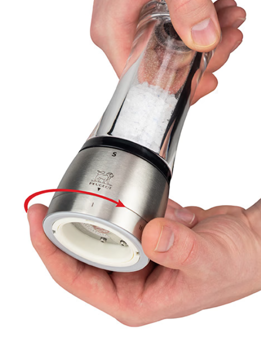 Peugeot Daman Acrylic + Stainless Steel Salt Mill - 15 cm / 6"