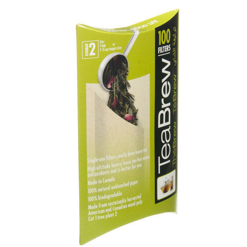 Tea Brew #2 Biodegradable Loose Leaf Tea Filters — 2-3 Cup Pack of 100 by Kitchen Niche