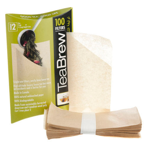 Tea Brew #2 Biodegradable Loose Leaf Tea Filters — 2-3 Cup Pack of 100 by Kitchen Niche