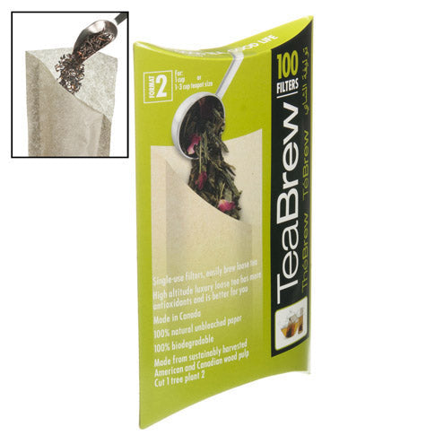 Tea Brew #2 Biodegradable Loose Leaf Tea Filters — 2-3 Cup Pack of 100 by Kitchen Niche