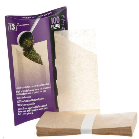 Tea Brew #3 Biodegradable Loose Leaf Tea Filters — 3-5 Cup Pack of 100 by Kitchen Niche