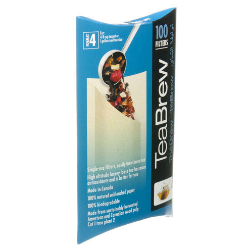 Tea Brew #4 Biodegradable Loose Leaf Tea Filters — 4-8 Cup Pack of 100 by Kitchen Niche