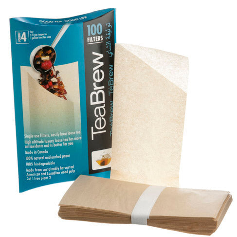 Tea Brew #4 Biodegradable Loose Leaf Tea Filters — 4-8 Cup Pack of 100 by Kitchen Niche