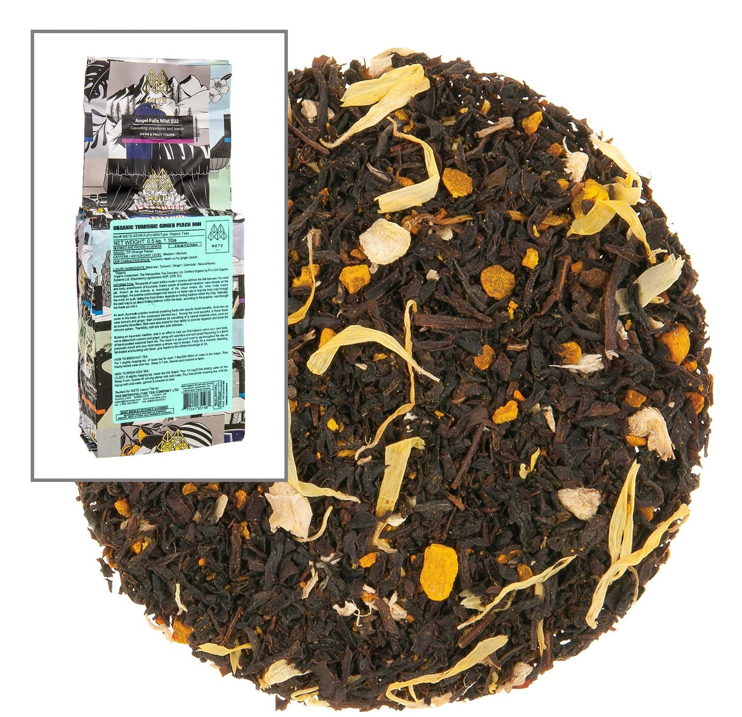 Metropolitan Tea Company METZ Turmeric Ginger Peach Iced Tea 15 Bags