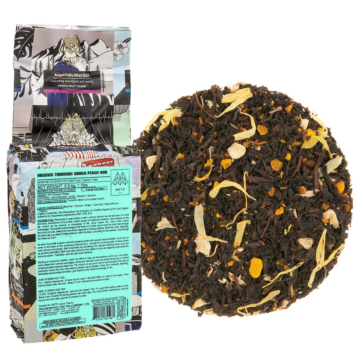 Metropolitan Tea Company METZ Turmeric Ginger Peach Iced Tea 15 Bags
