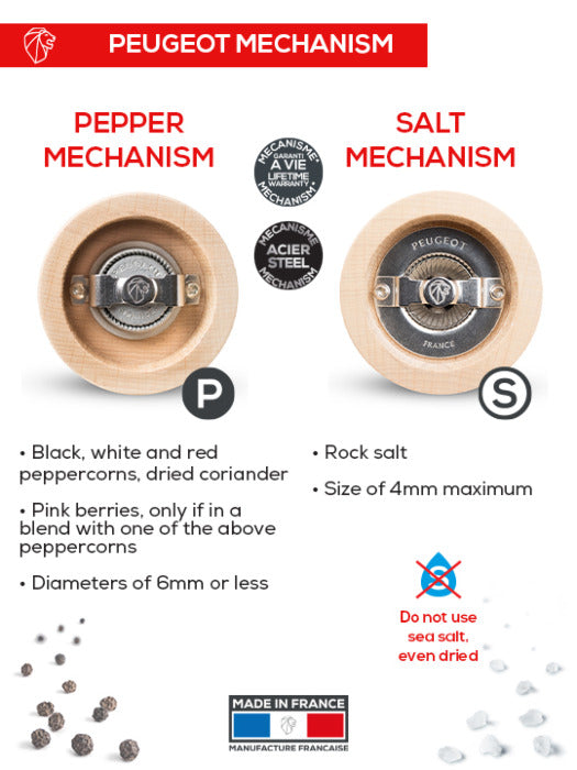 Peugeot Tahiti Duo Water Salt & Pepper Mill Set - 15cm by Kitchen Niche