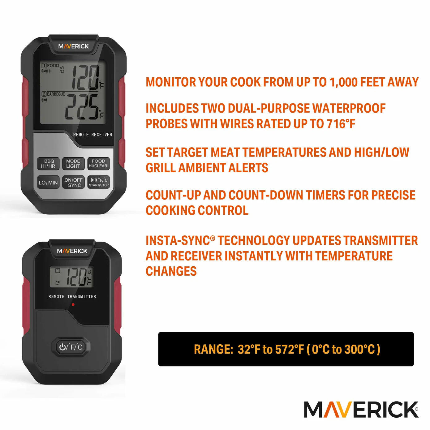 Maverick Extended Range Professional Wireless Thermometer Dual Probe