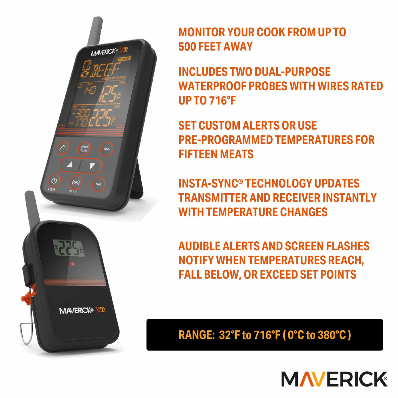 Maverick Extended Range Professional Wireless Thermometer Dual Probe