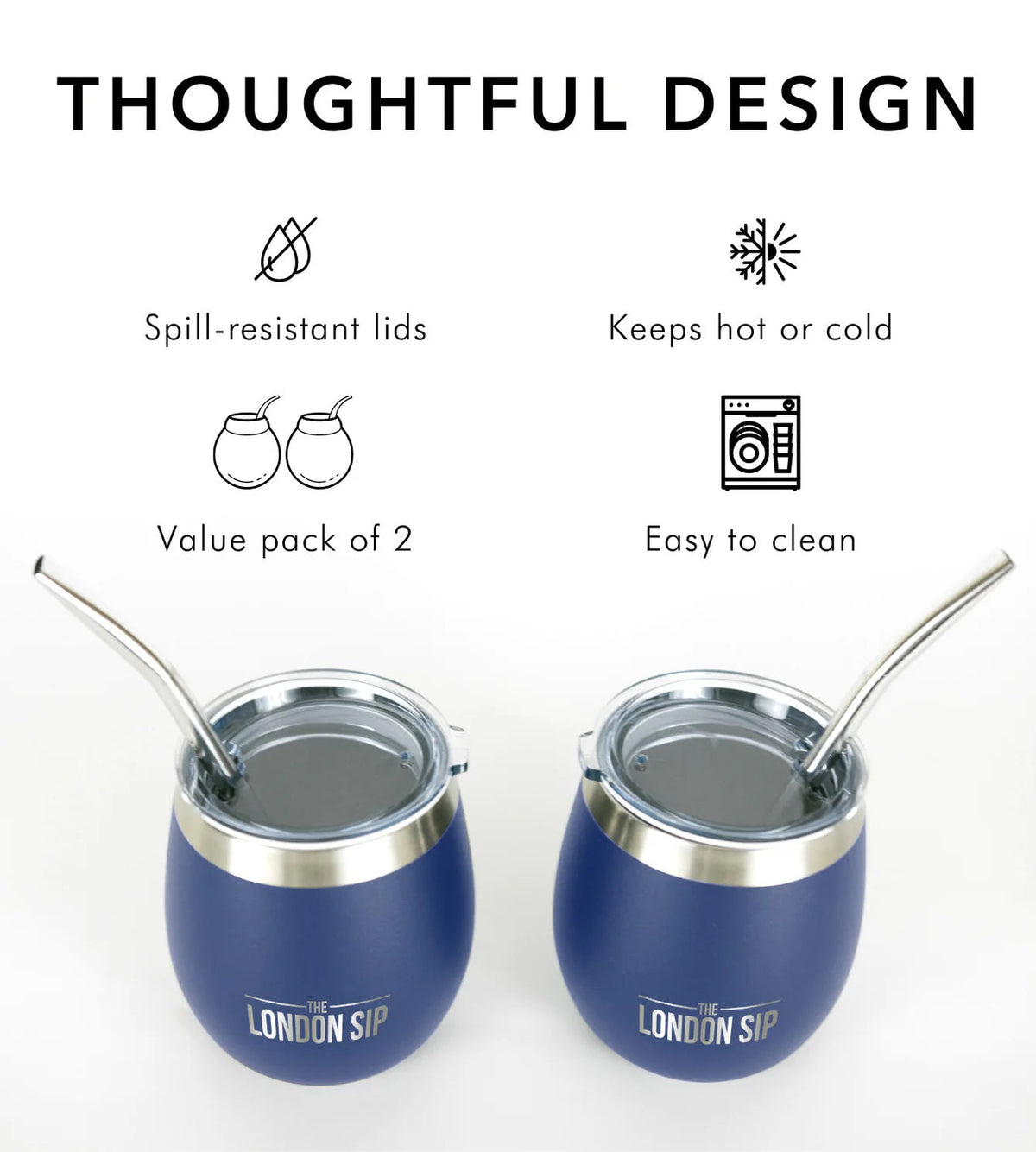 London Sip Yerba Mate Cup 8 oz / 250 ml (Set of 2) London Sip by Kitchen Niche