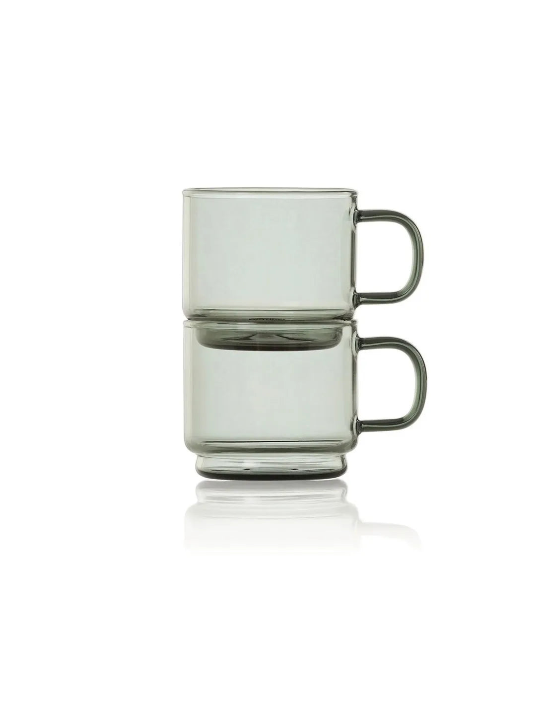 AdHoc Impact Espresso Cup Set – Grey Glass with Handle - 70 ml