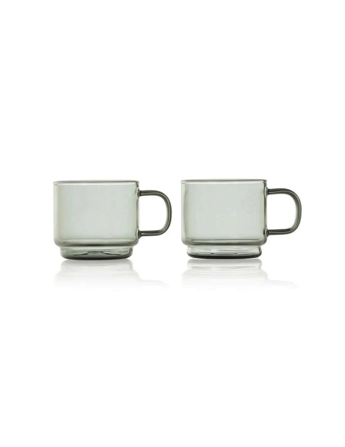 AdHoc Impact Espresso Cup Set – Grey Glass with Handle - 70 ml