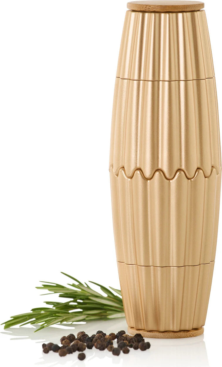 AdHoc MagTwo Salt & Pepper Mill Set – Gold – 7.28" / 18.5 cm