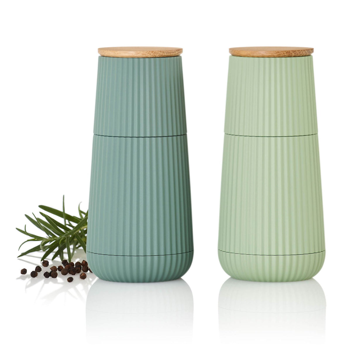AdHoc Scape Salt &amp; Pepper Mill Set – Dark &amp; Light Green
