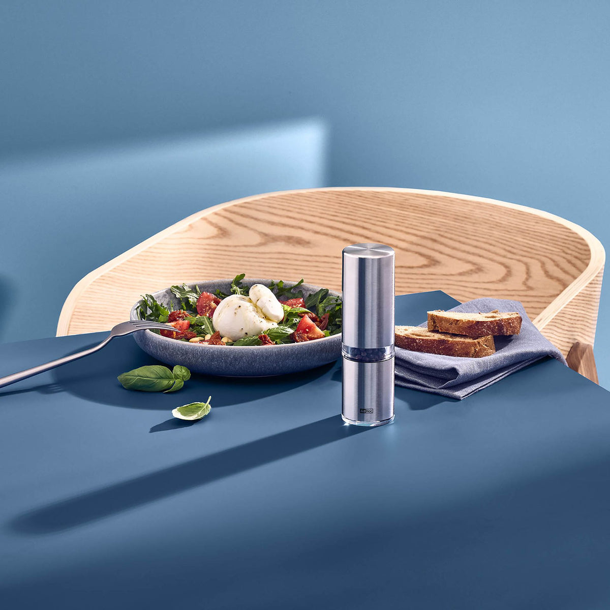 AdHoc Style Salt & Pepper Mill – Matt Brushed Stainless Steel