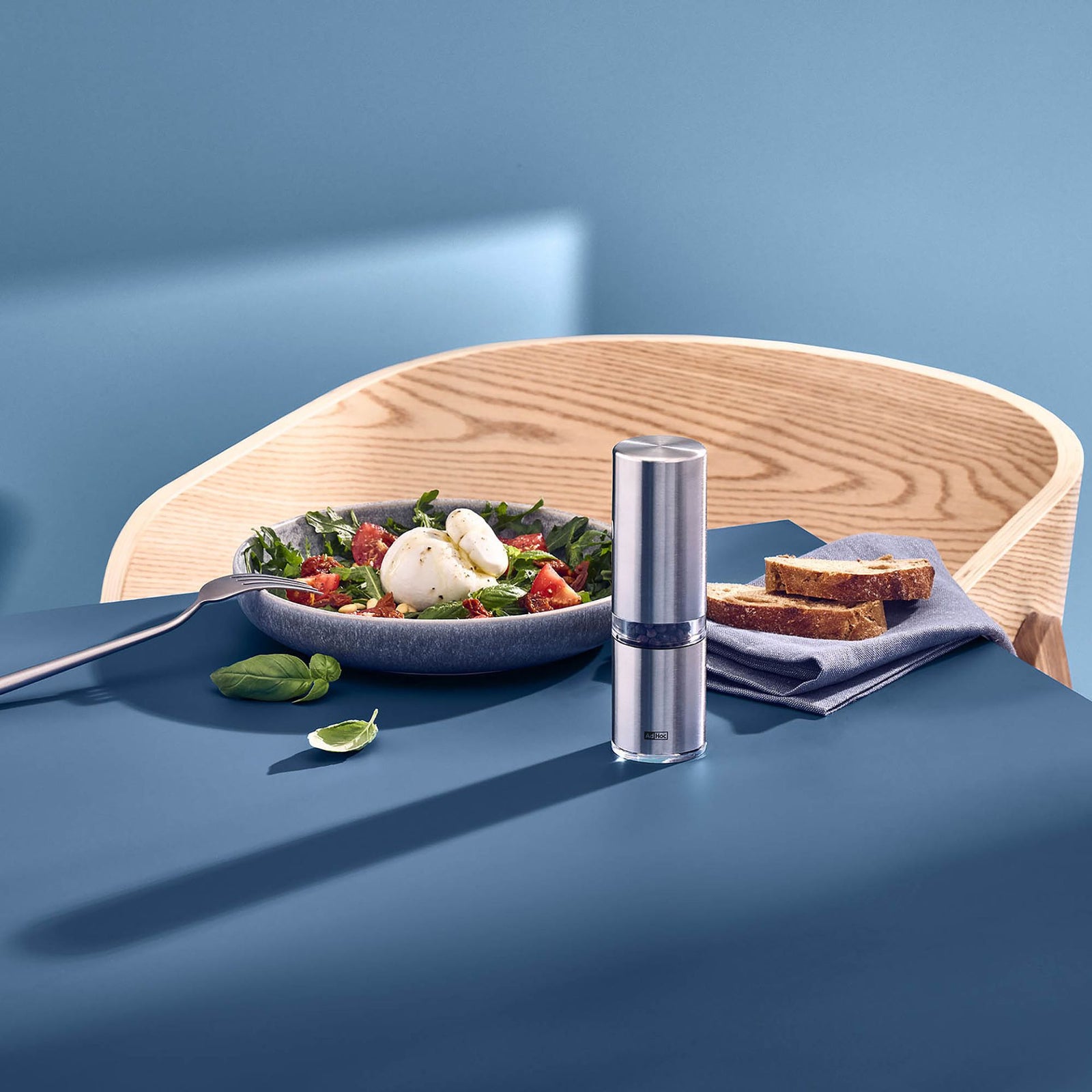AdHoc Style Salt & Pepper Mill – Matt Brushed Stainless Steel