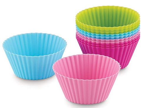 Bakelicious Set of 12 Silicone Cupcake Baking Cups by Kitchen Niche