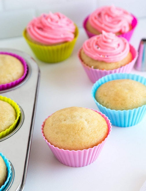 Bakelicious Set of 12 Silicone Cupcake Baking Cups by Kitchen Niche