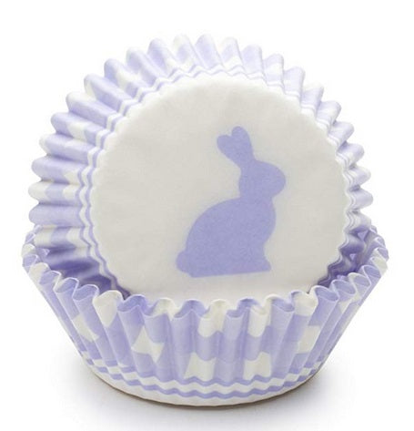 Fox Run Purple Gingham Bunny Baking Cup Set of 50 by Kitchen Niche