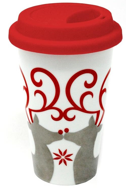 BIA Double Walled Reindeer Christmas Travel Mug by Kitchen Niche