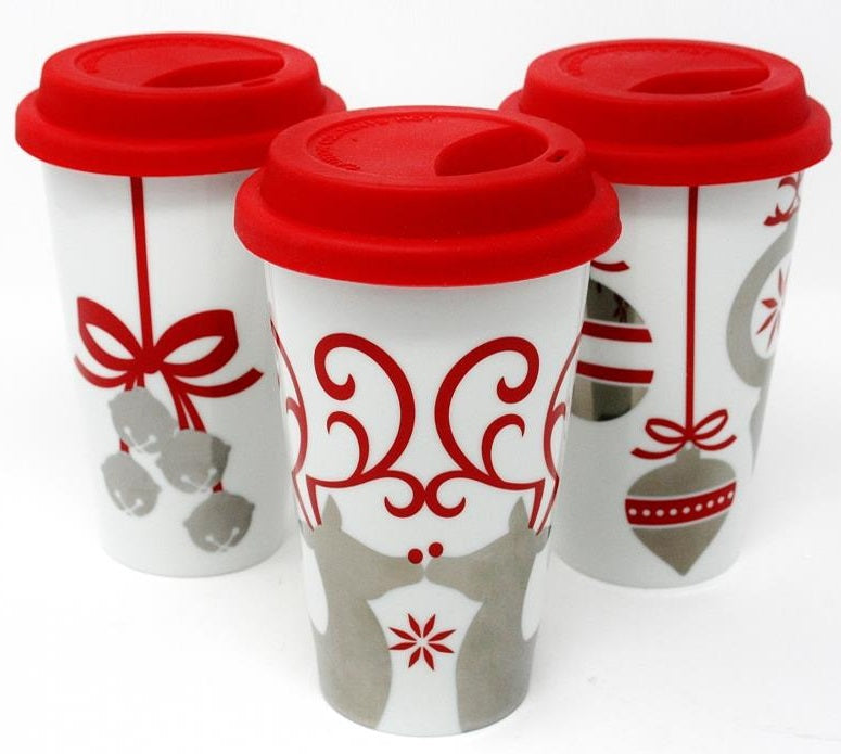 BIA Double Walled Reindeer Christmas Travel Mug by Kitchen Niche