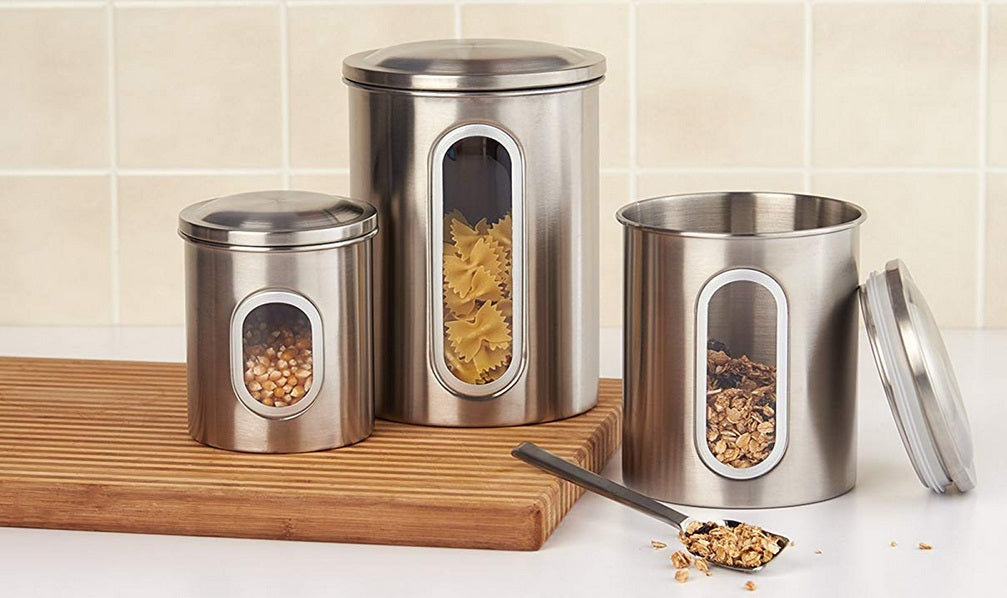Fox Run Stainless Steel Canister Set of 3 by Kitchen Niche