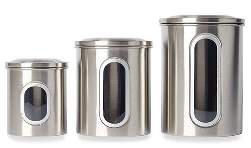 Fox Run Stainless Steel Canister Set of 3 by Kitchen Niche