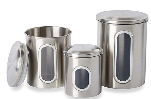 Fox Run Stainless Steel Canister Set of 3 by Kitchen Niche