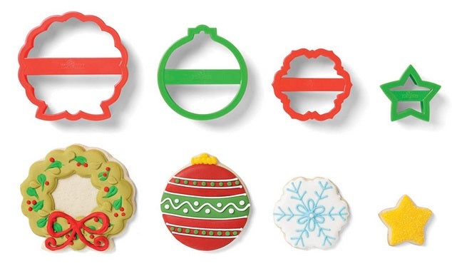 Fox Run Wreath Christmas Cookie Cutter Set of 4 by Kitchen Niche