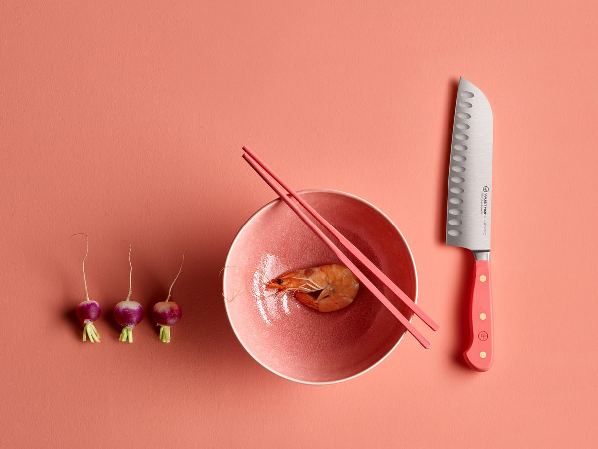 Wüsthof Classic Coral Peach Hollow Ground Santoku Knife – 7" Wusthof by Kitchen Niche