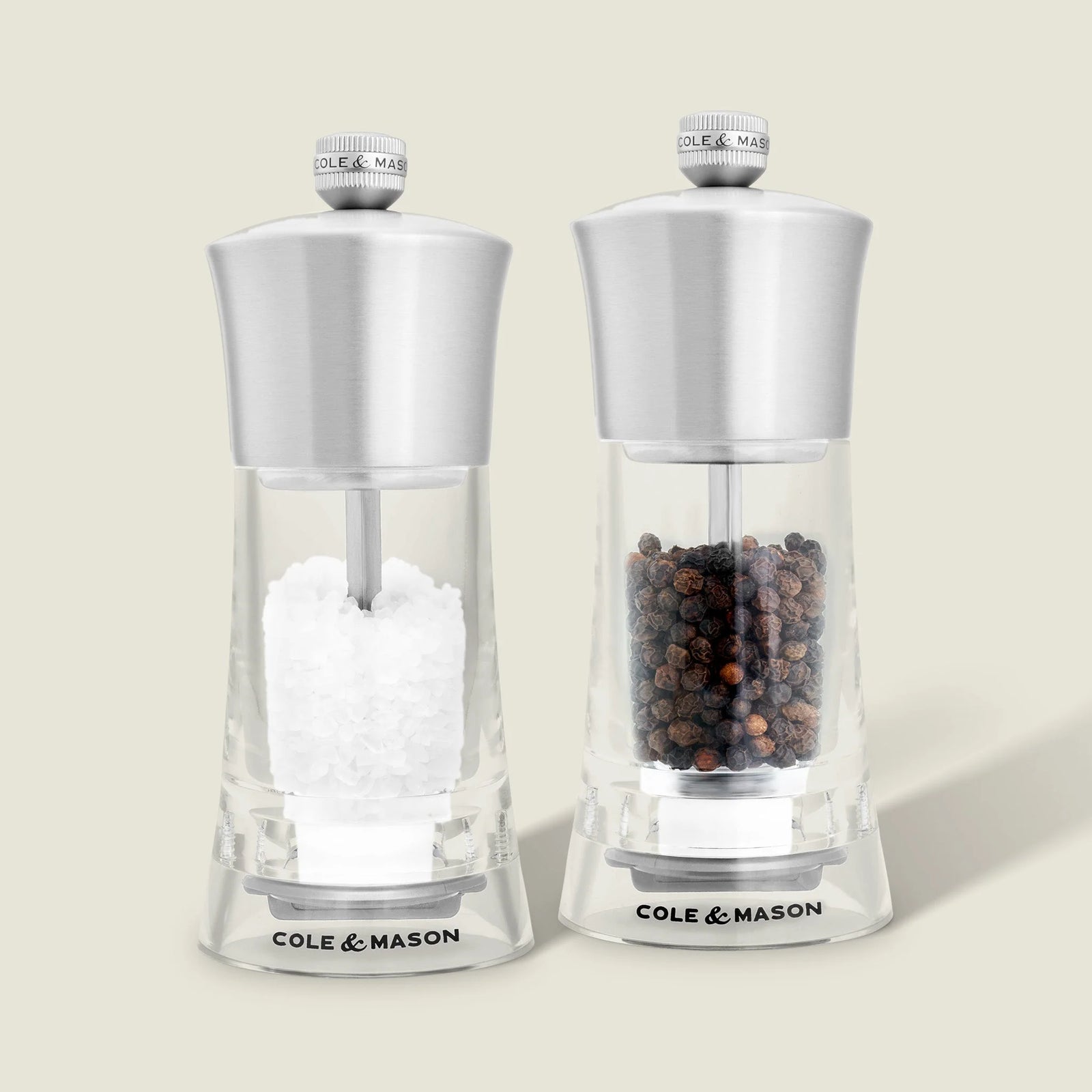 Cole & Mason Bromley Salt & Pepper Mill Gift Set – Acrylic & Stainless Steel